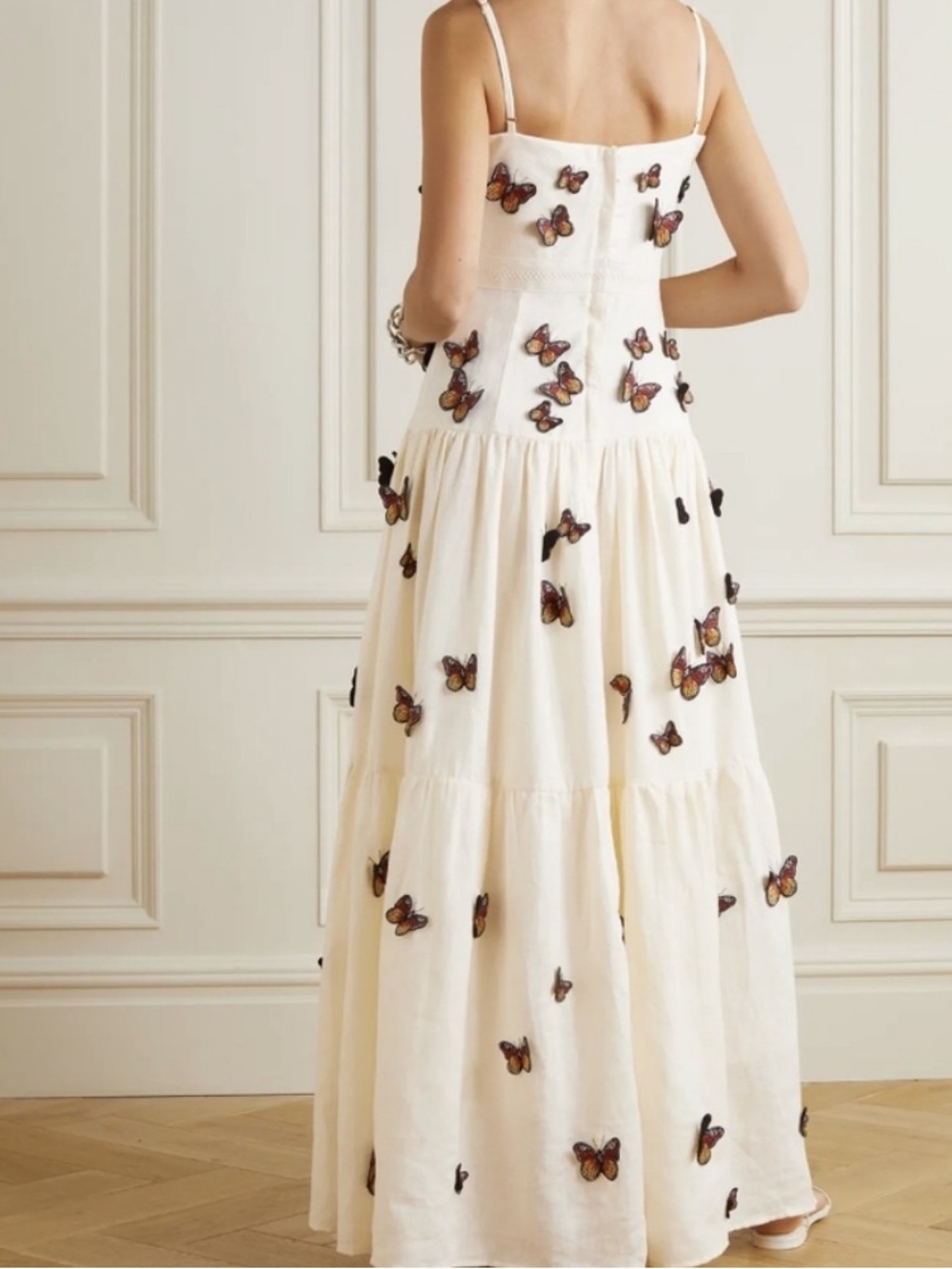 Agua By Agua Bendita Lima Monarca appliquéd tiered linen maxi dress - Picture 5 of 11